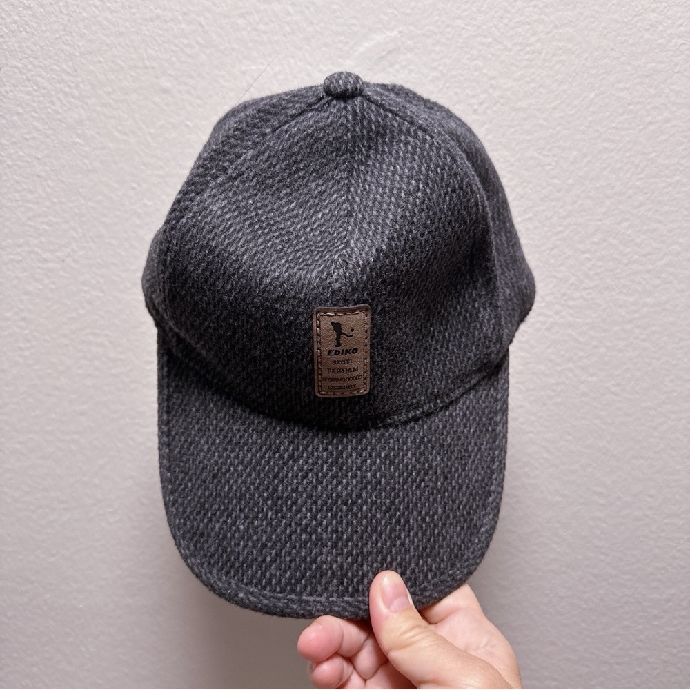Classic Gray Canvas Hat with Curved Brim